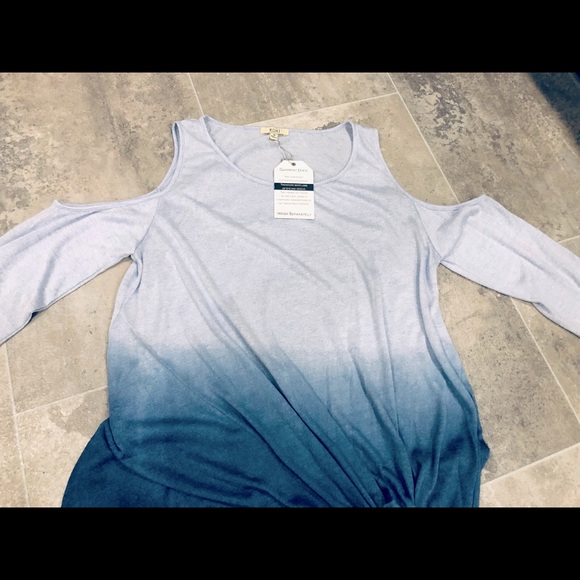 ♦️1 Left♦️NWT-Kori-Cold Shoulder Twist Tie Front Women - Measurements in Pics - Picture 9 of 16